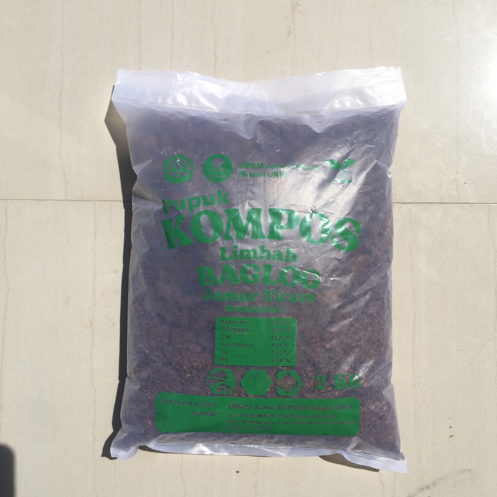 pupuk kompos dari limbah media jamur tiram alami