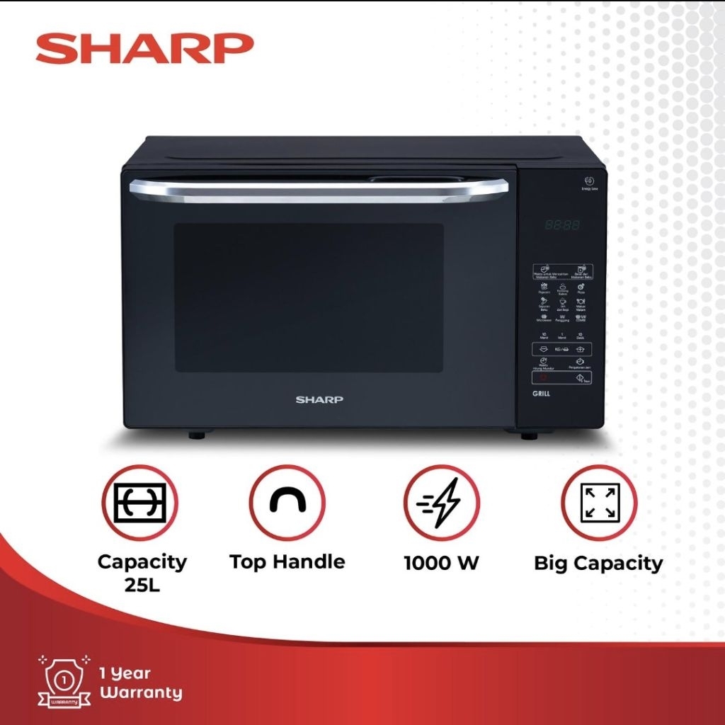 MICROWAVE OVEN SHARP 25 LITER R 735 MT/S/K BISA GRILL