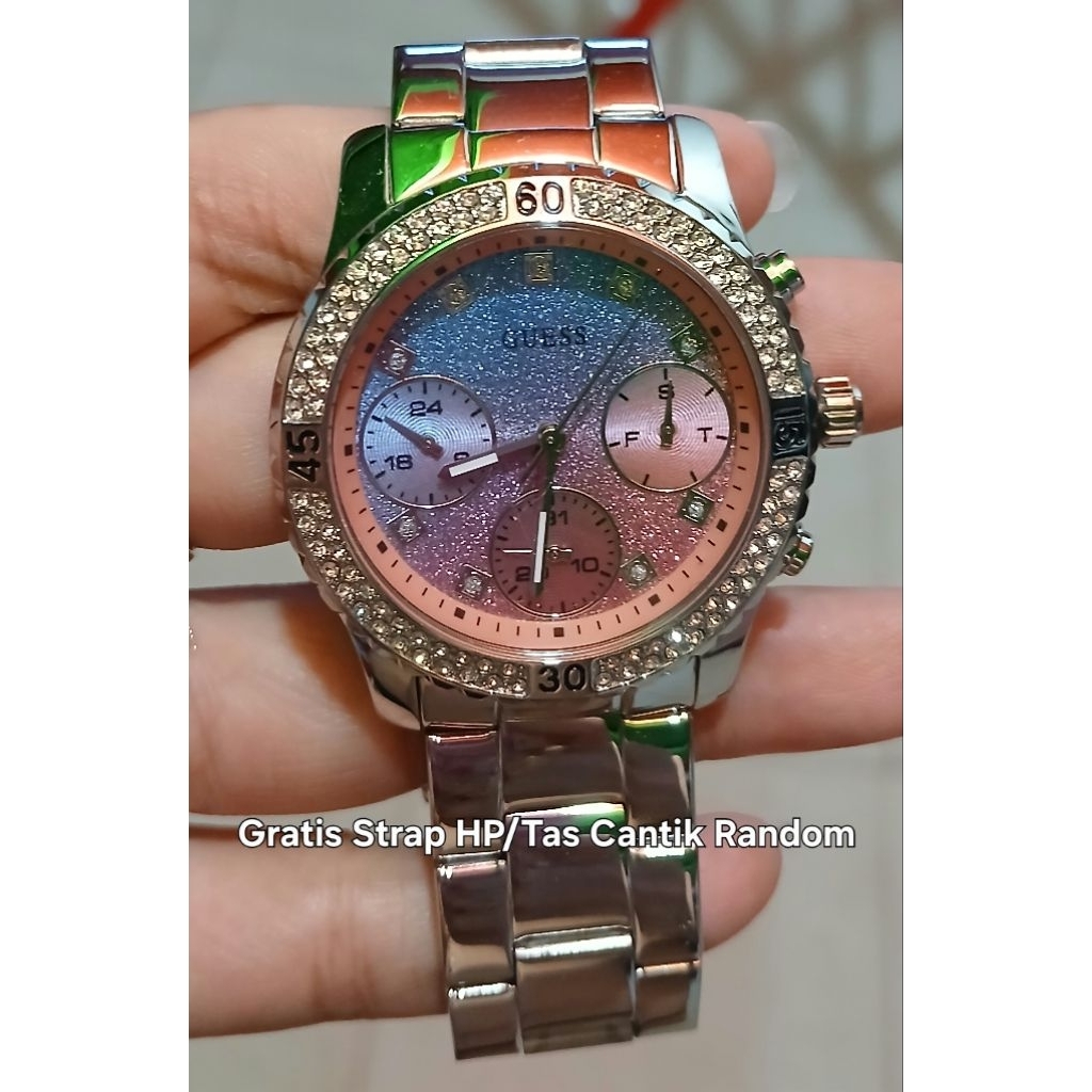 Jam Tangan GUESS Ori Store, Preloved Pribadi (Gratis Strap HP/Tas Cantik Random).