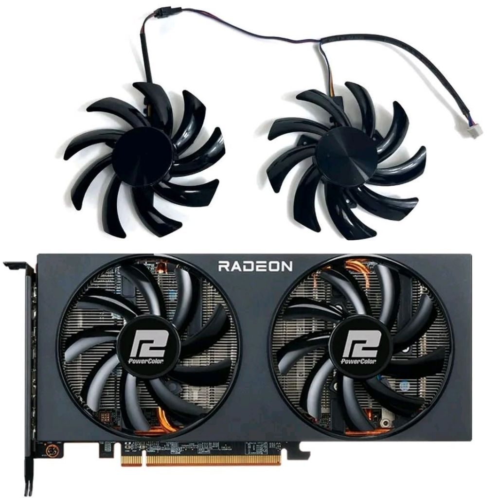 Fan kipas vga Powercolor Fighter Rx 6700 6650 6600 5500 5700 xt 85mm 4pin