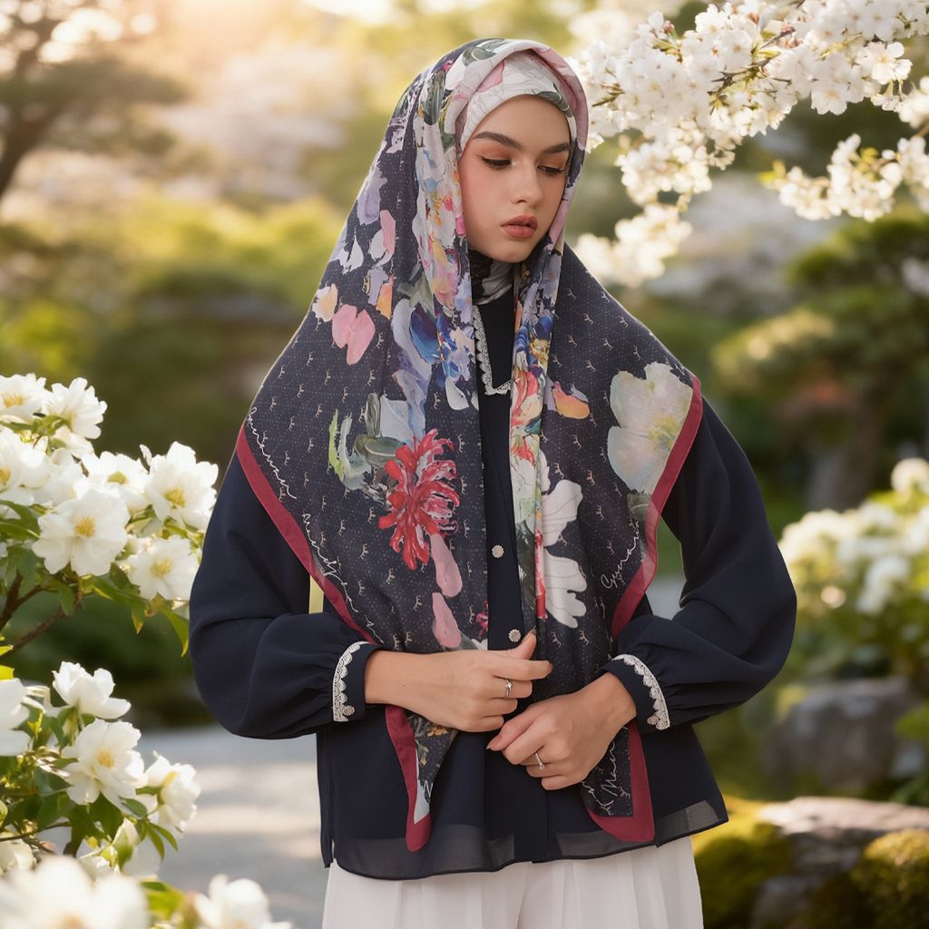 Mandjha Ivan Gunawan Hijab - Floraline Navy