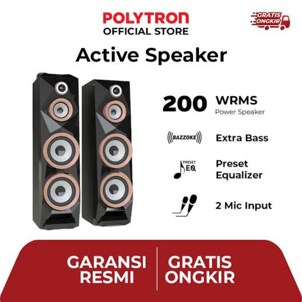 SPIKER AKTIF POLITRON PAS8BF28 (8 INC)