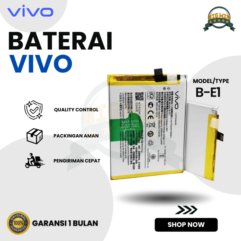 BATERAI BATTERY B-E1 VIVO Y71 DOUBLE [IC POWER] ORIGINAL