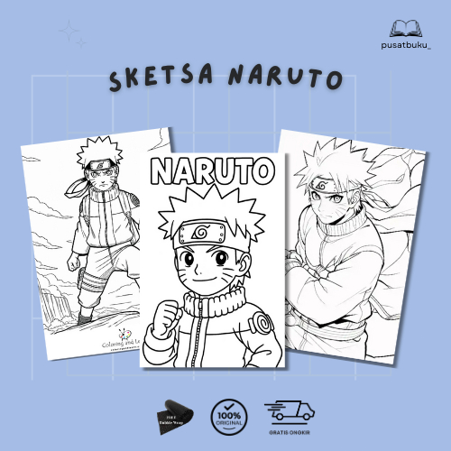 SKETSA GAMBAR MEWARNAI UNTUK ANAK TK DAN PAUD: Tema Naruto (Random)