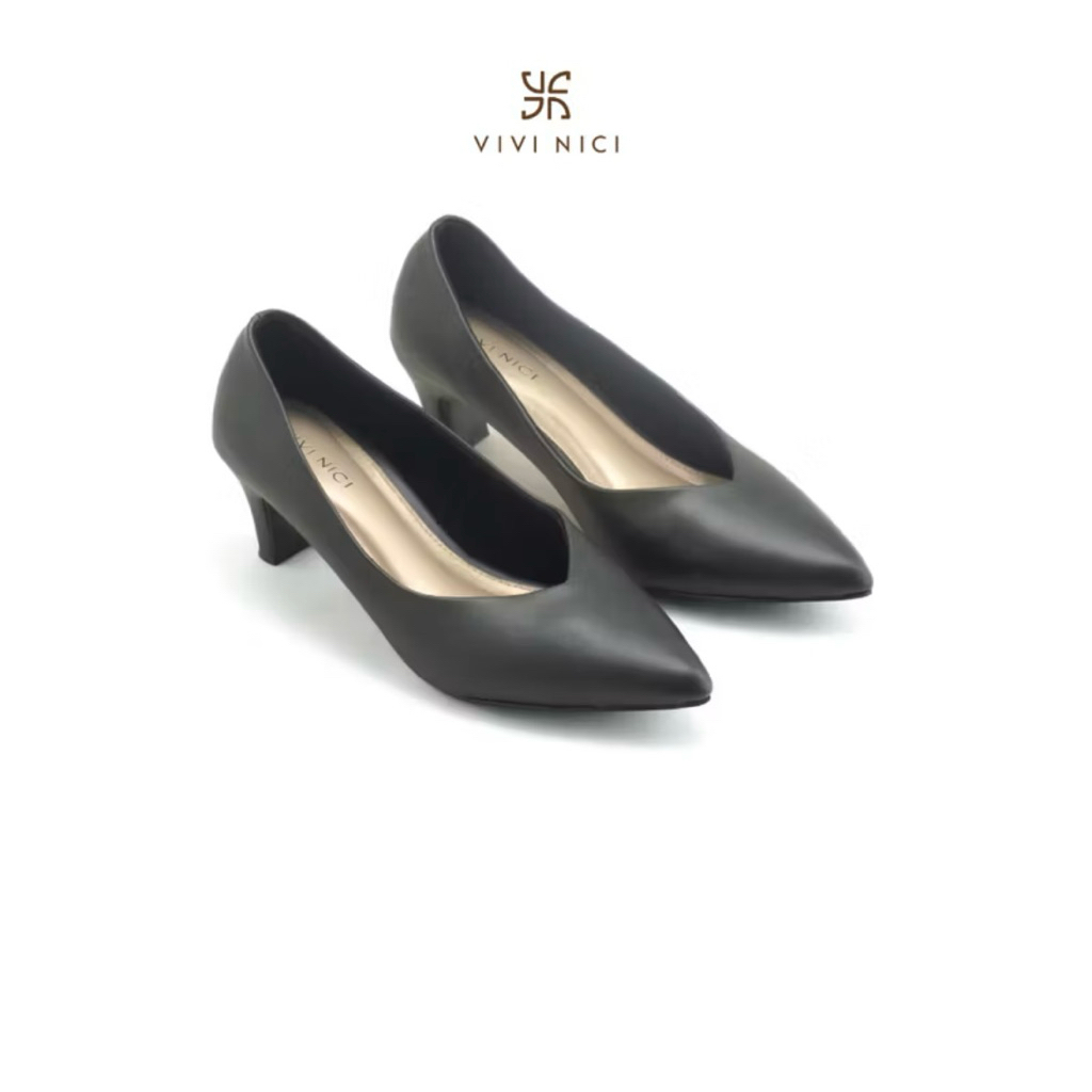 heels vivi nici 5 cm black | sepatu kerja wanita heels hitam