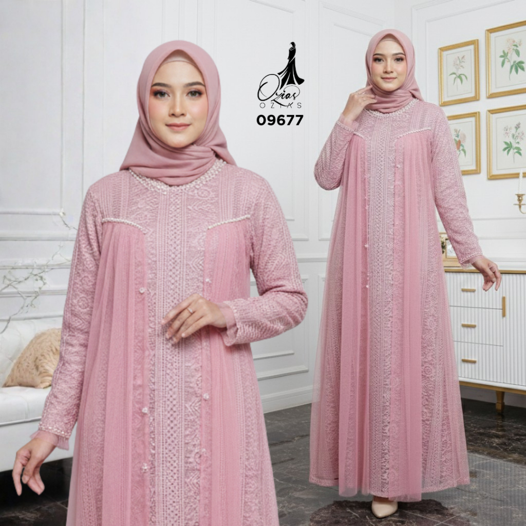 Ozias - Gamis Brokat 09677 Ld 105 I Gamis Brokat Premium I Gamis Formal