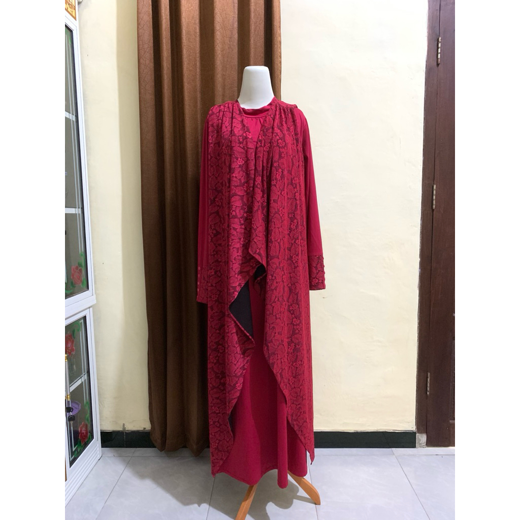 PL Gamis Wanita Gamis Pesta Terdiri Inner dan Outer Bisa Lepas Pasang