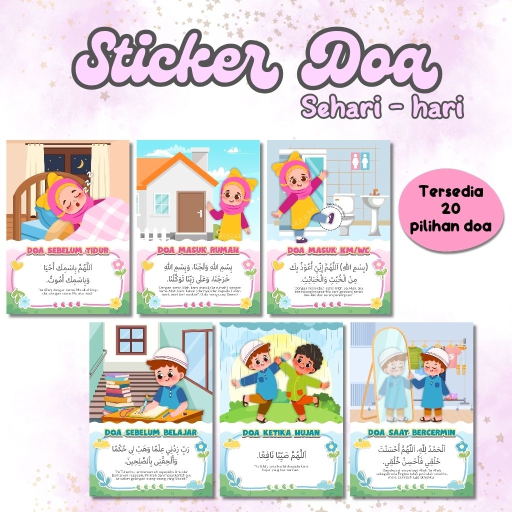 Sticker Doa Sehari-hari Untuk Anak | Doa Harian Anak