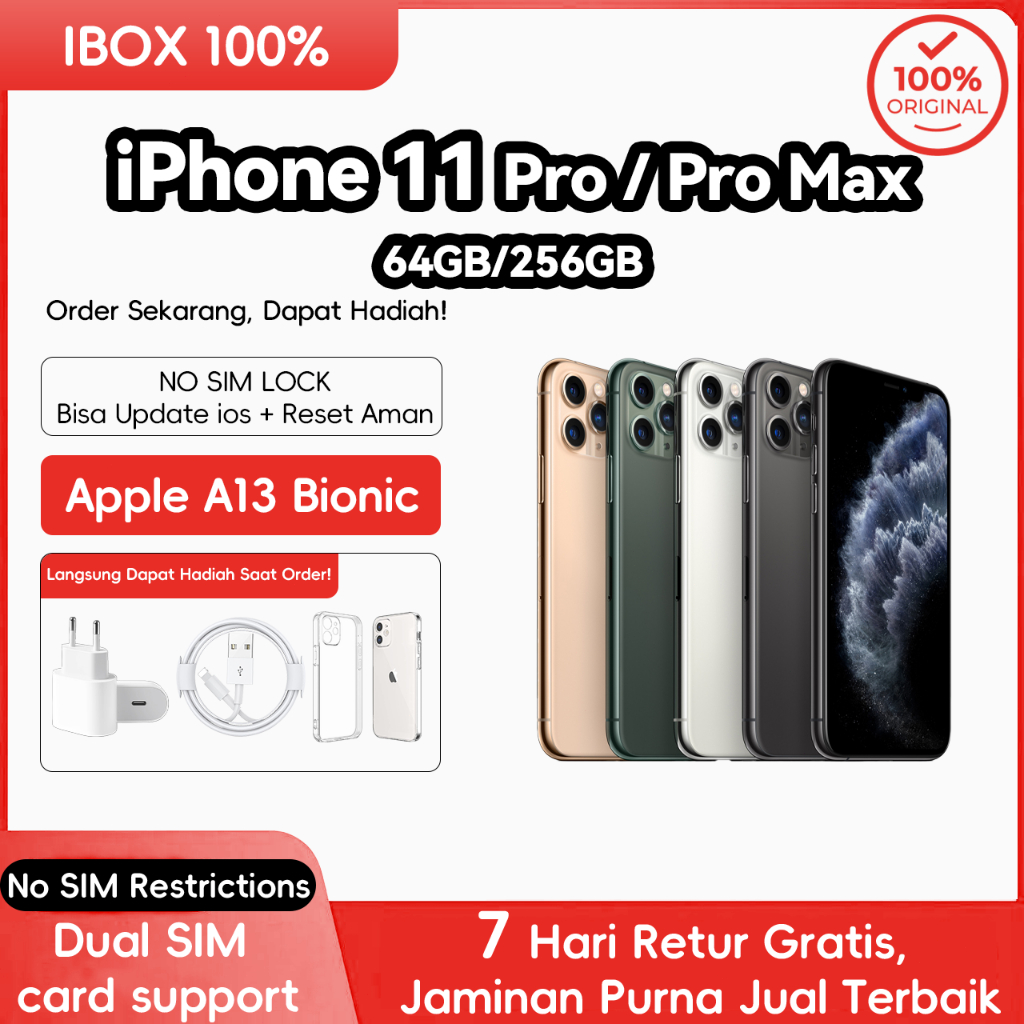 iphone 11 pro max original 100% ibox ip 11 pro / 11 pro max Second Bekas 64GB 256GB Mulus Seperti Ba