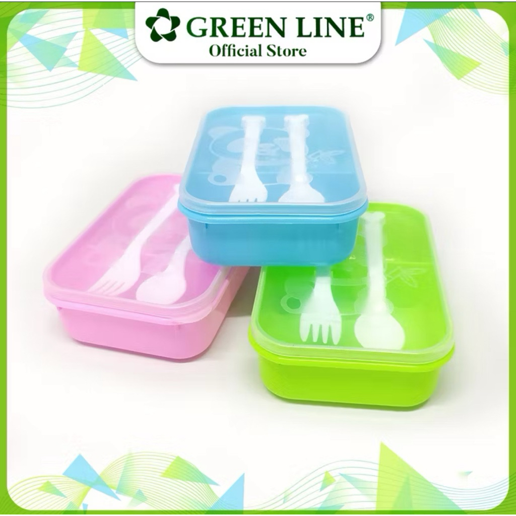 HOT DEALS Omprengan Panda Small + sendok garpu / Lunch Box Kecil / Kotak Makan Plastik