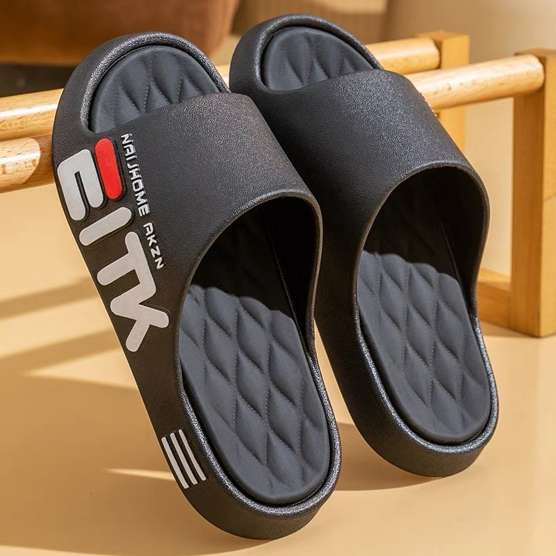 Sandal Pria Kekinian Empuk Sendal Laki Jelly Rumah Sepatu Sendal Slop Cowo Sandal Tebal Pria