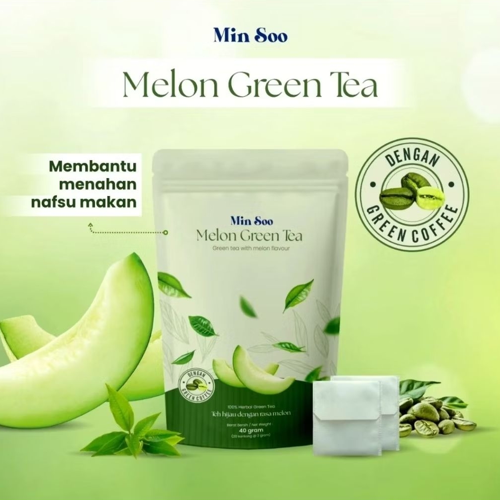 MIN SOO MELON GREEN TEA | Teh Hijau Rasa Melon dengan Green Coffee