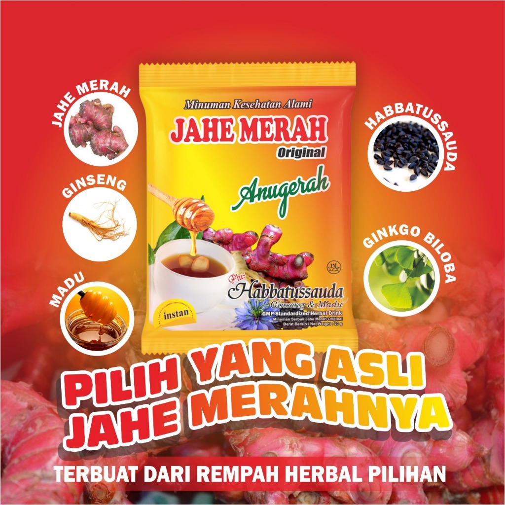 Jahe Merah Bubuk / Jahe Merah Sachet / Jahe Merah Anugerah