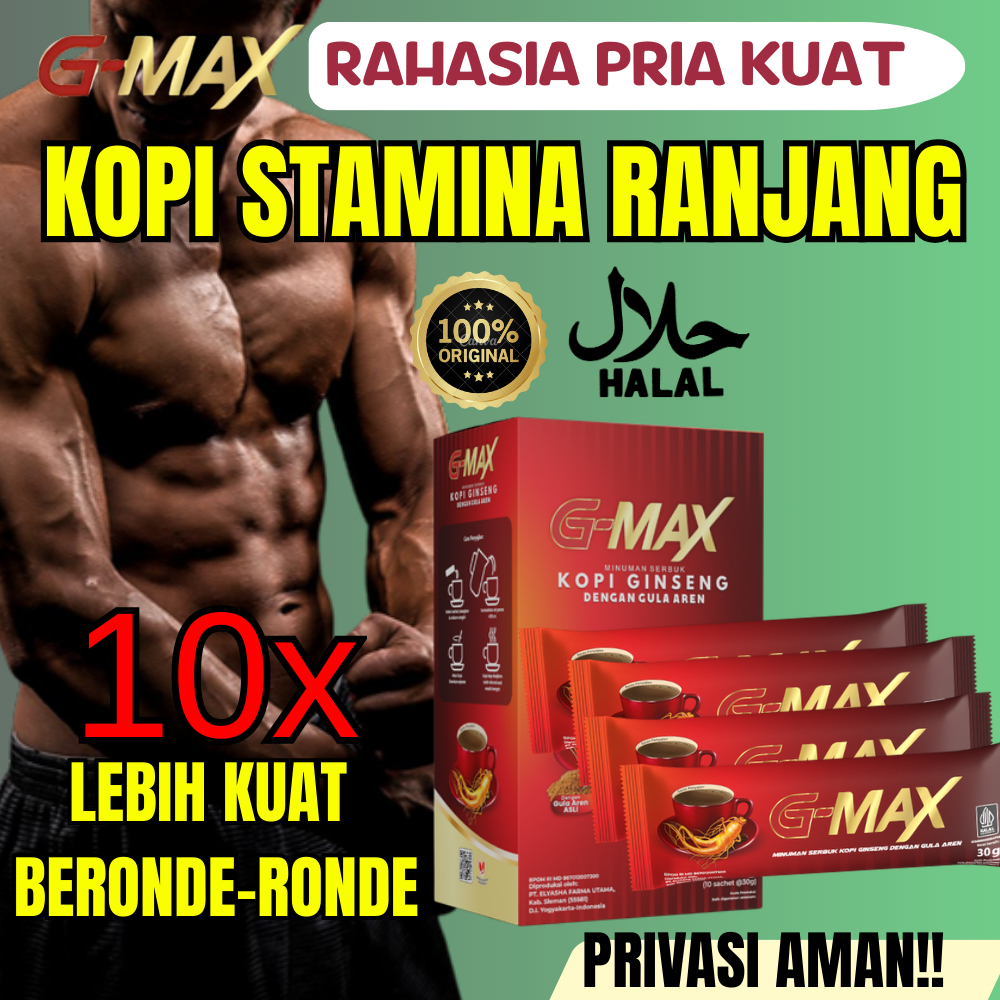 GMAX Kopi Pria Stamina Rasa gula aren asli Tahan kuat lama ber ronde ronde Original BPOM Herbal