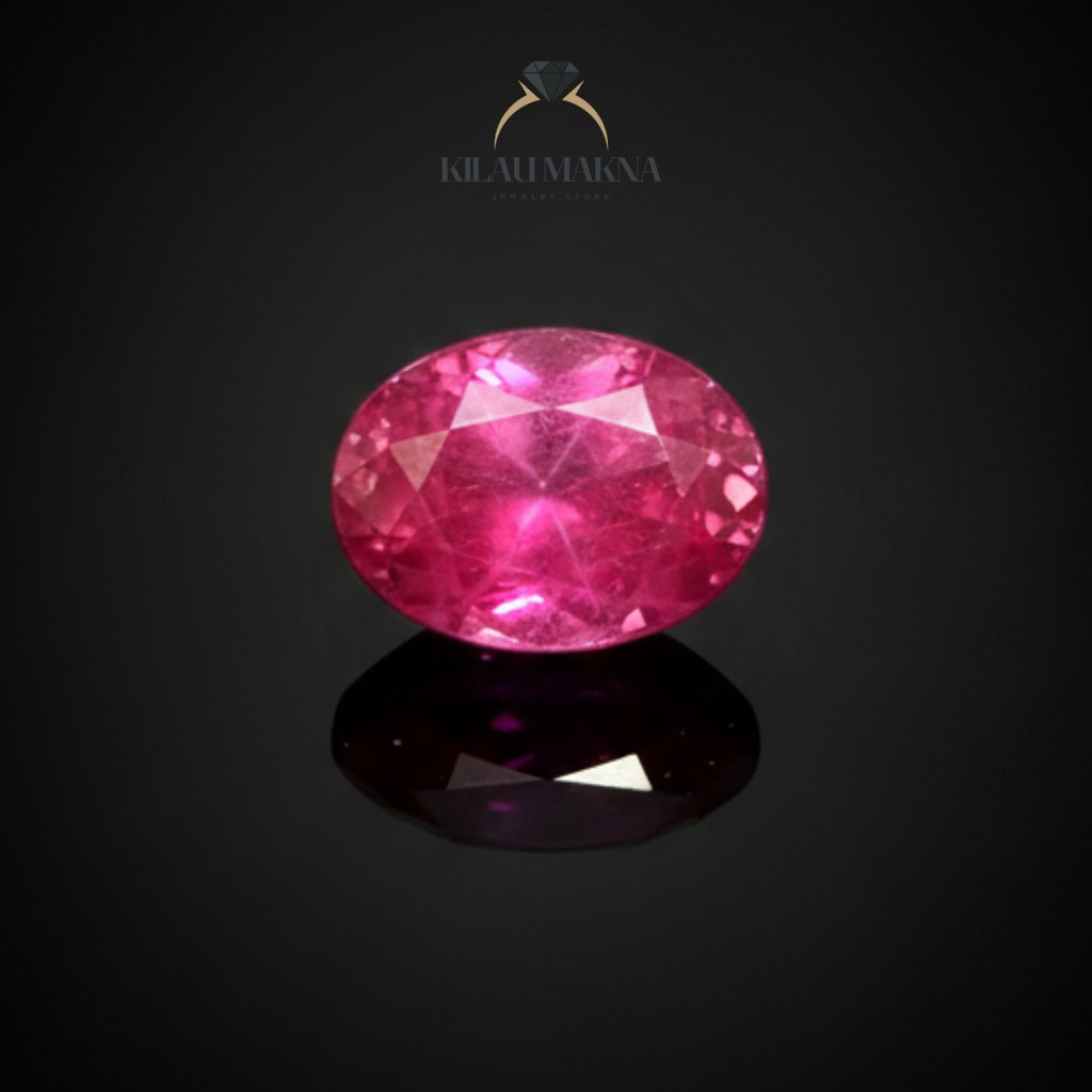 Batu Permata Red Ruby Merah Natural Safir Corrondum Oval Slightly Pink Garansi Asli 100% Ruby Africa