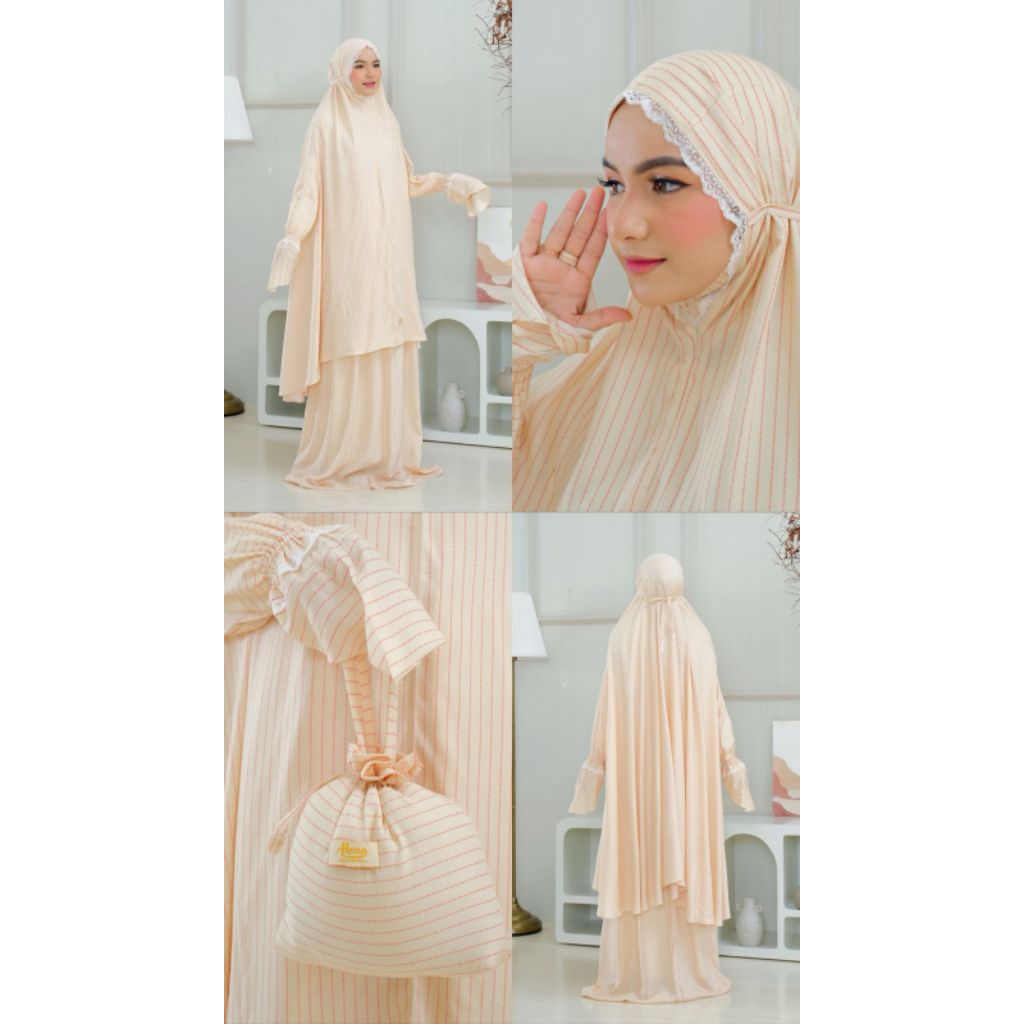 MUKENA FATIMAH BAHAN KATUN RAYON SUPER RESLETING DAGU SIZE JUMBO DAN FREE TAS MUKENA