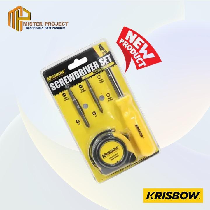Krisbow Screwdriver Set 4 Pcs Obeng Meteran