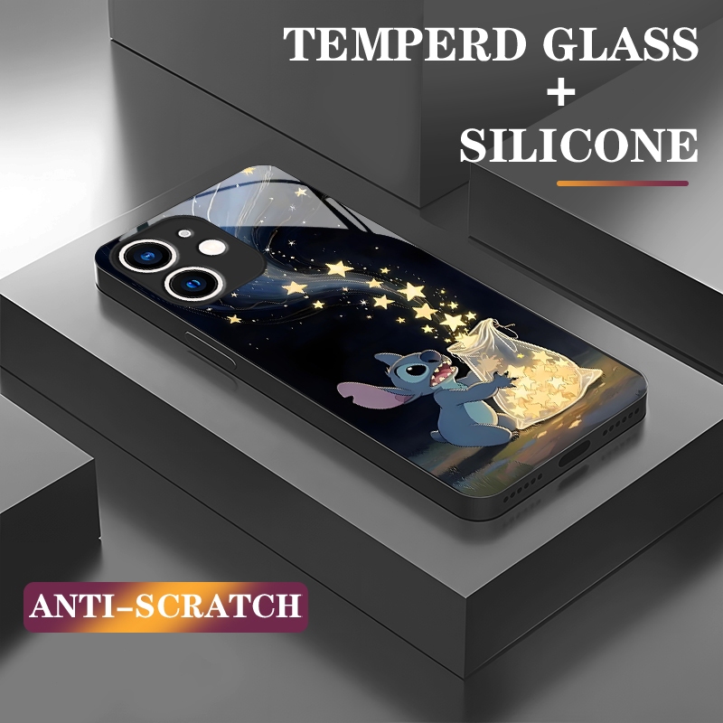 Cartoon Case Kaca Soft Edge Untuk Case Mi A2 12/12X/12S Mi11TPro Lite Case Redmi A1 A2 12C 11A 10C 1