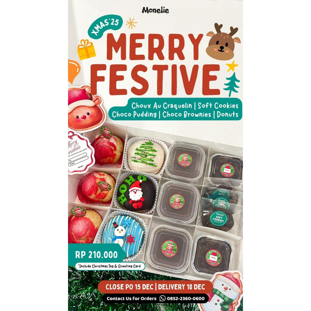 Monelie | Hampers Natal 2025 | Box of 12 | Dessert | Cake Surabaya | Surabaya |