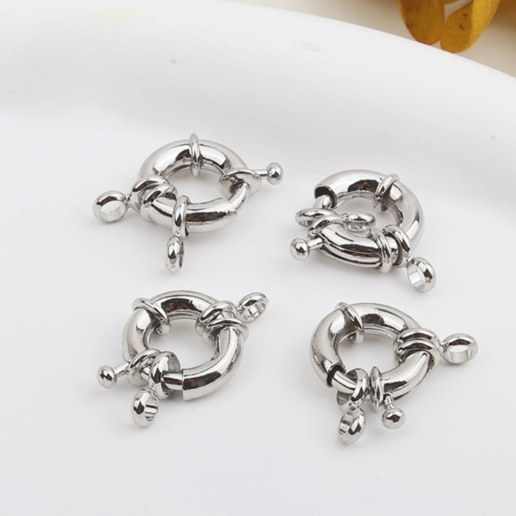 Kaitan Tembaga Lapis Emas 18K, Kaitan Kalung, Kaitan kalung Mutiara, Aksesoris Kalung Gelang