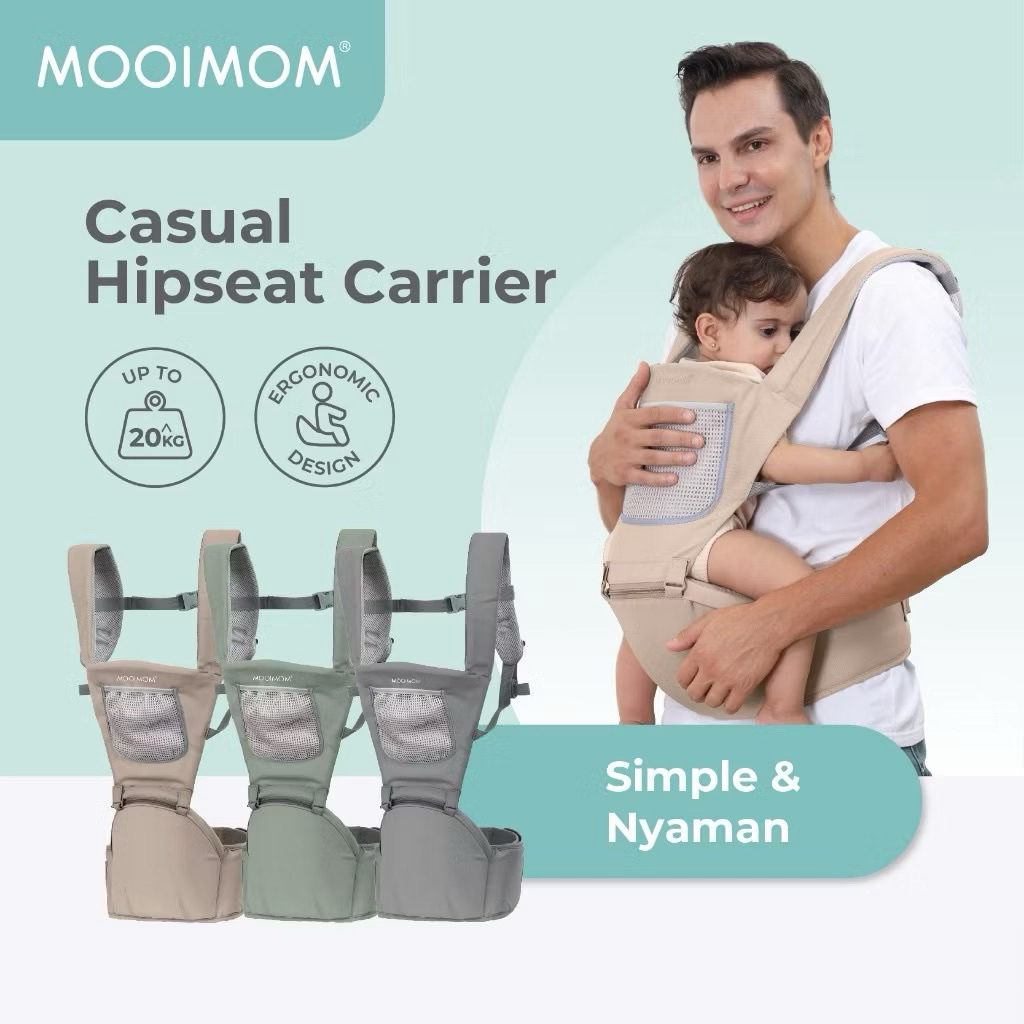 Mooimom - Gendongan Bayi Hipseat Nyaman - Casual Hipseat Carrier MOOIMOM