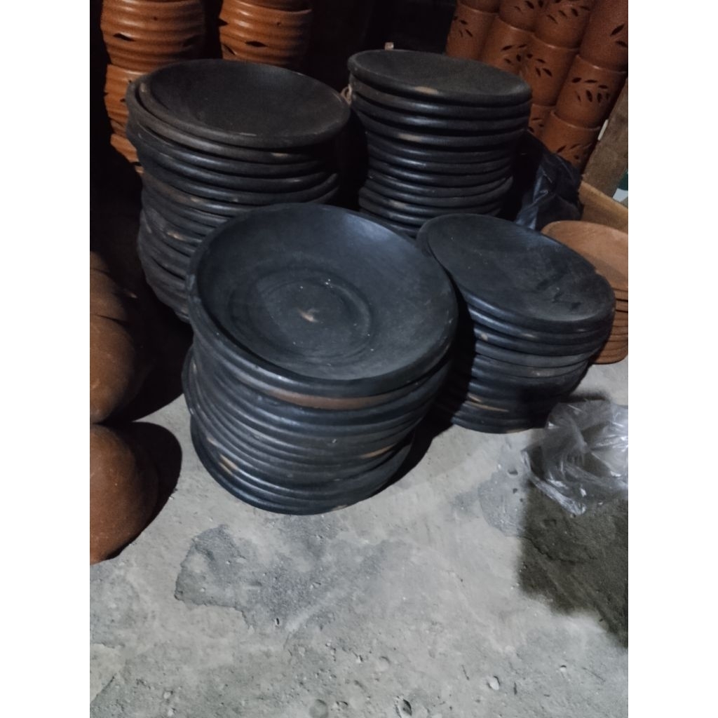 COBEK HITAM TANAH LIAT 24CM/SAJIAN/ULEG