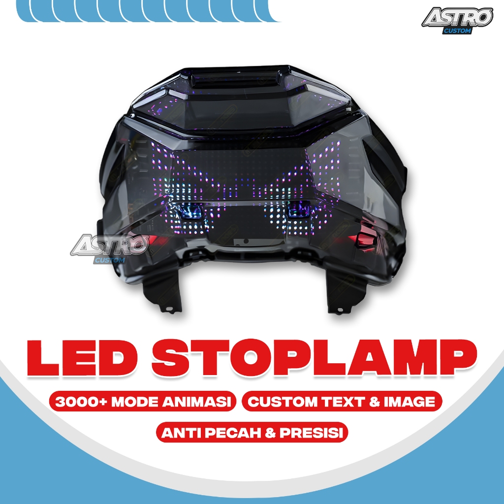Moonaes Animation LED Vario 160 Smoke Stoplamp Lampu Animasi LED Universal CVT Racing Astrocustom