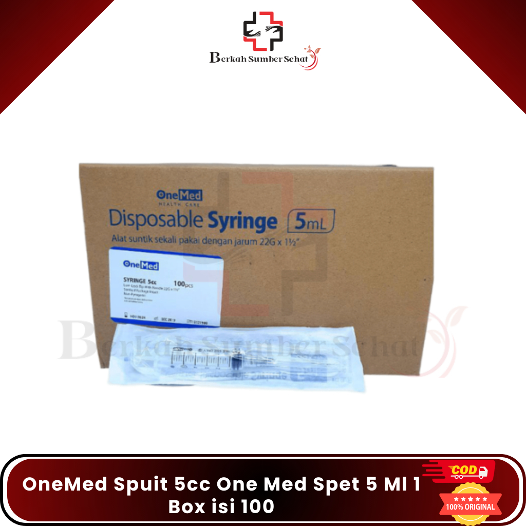 OneMed Spuit 5cc One Med Spet 5 Ml 1 Box isi 100