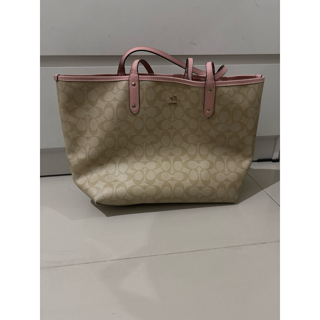 coach tote bag pink color