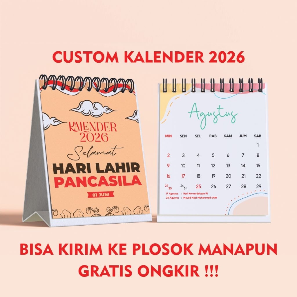 kalender Custom 2026 / kalender custom free design / kalender souvenir unik 2026