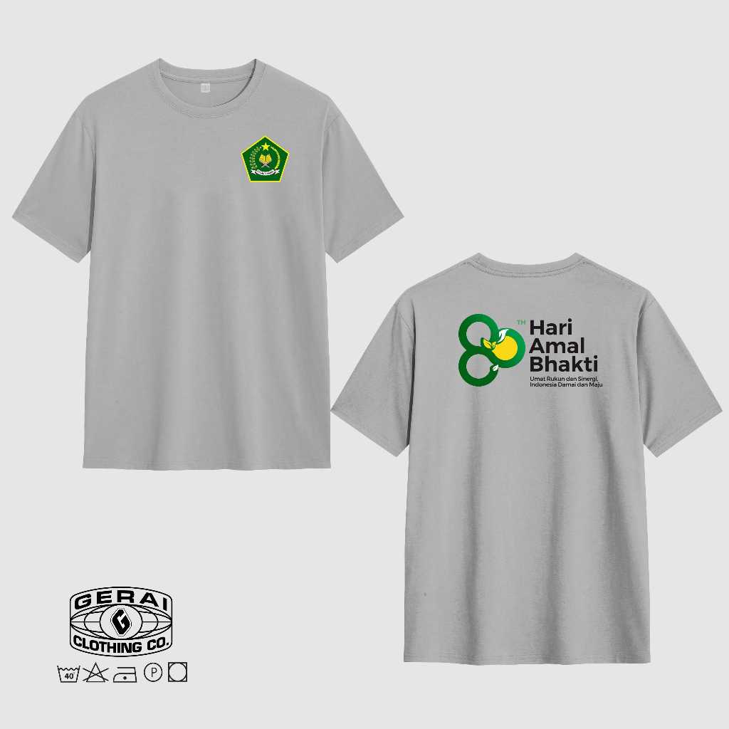 kaos distro hari amal bhakti kementerian agama / baju hab kemenag 80th