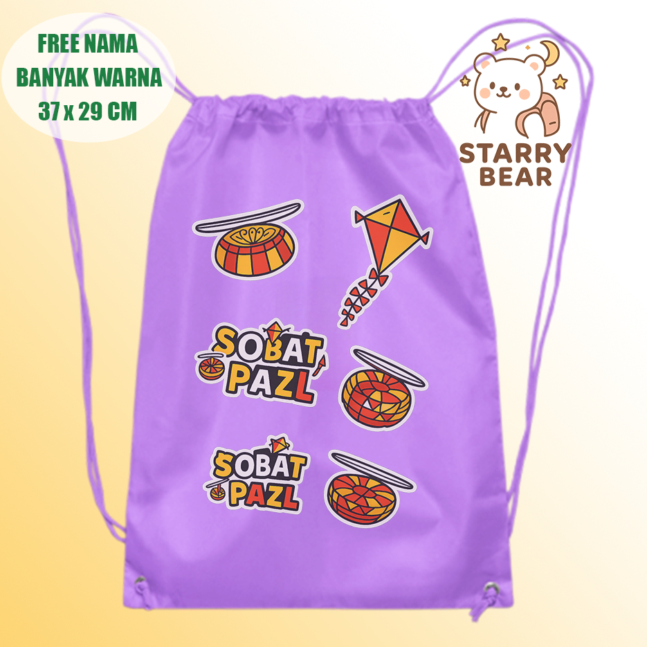 Tas Serut Sobat Pazl Anak – Hadiah Ulang Tahun | Bisa Custom Nama