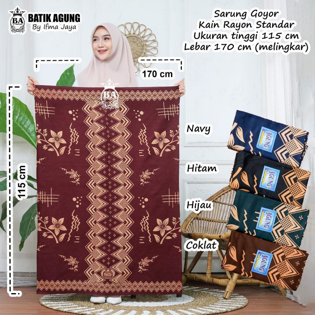 Sarung Batik Agung Goyor Wanita Sarung Santriwati Sarung Batik Pekalongan Rayon