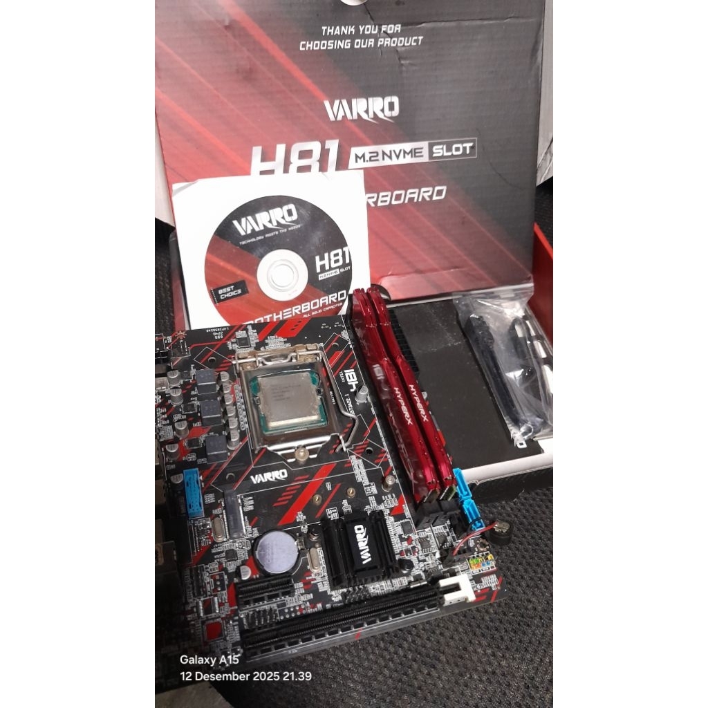 Mainboard Mini itx,H81/Slot NVME + Procie i3 4150 +Ram 8gb