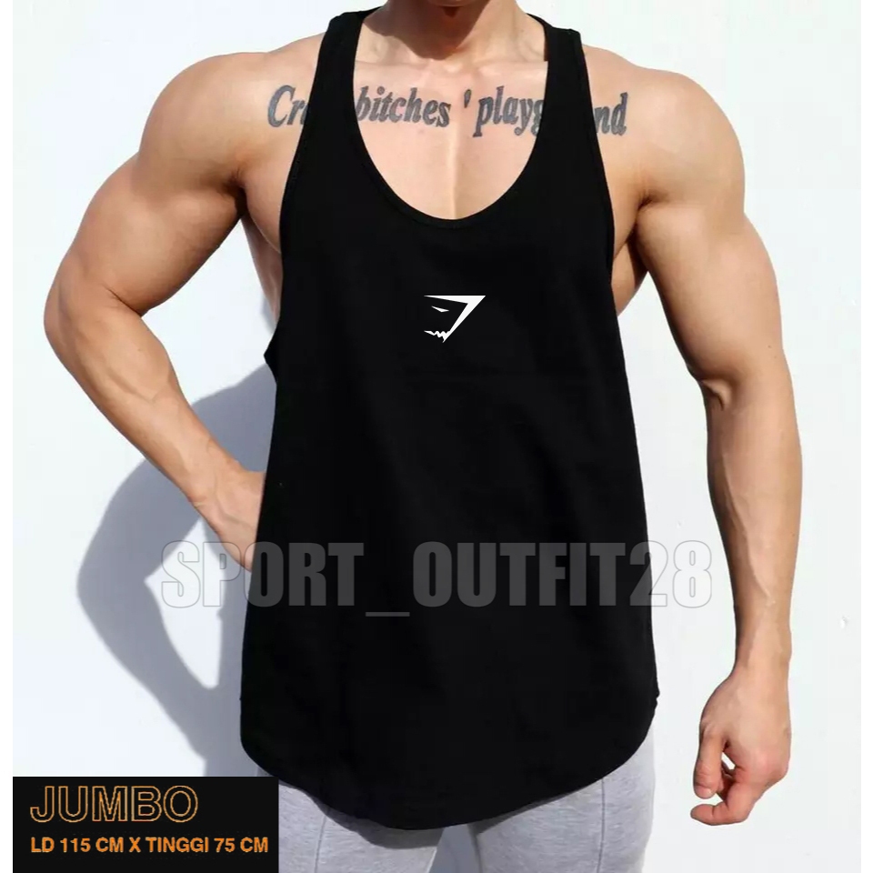 Singlet Pria Size Jumbo / XXL Gym Tanktop Stringer