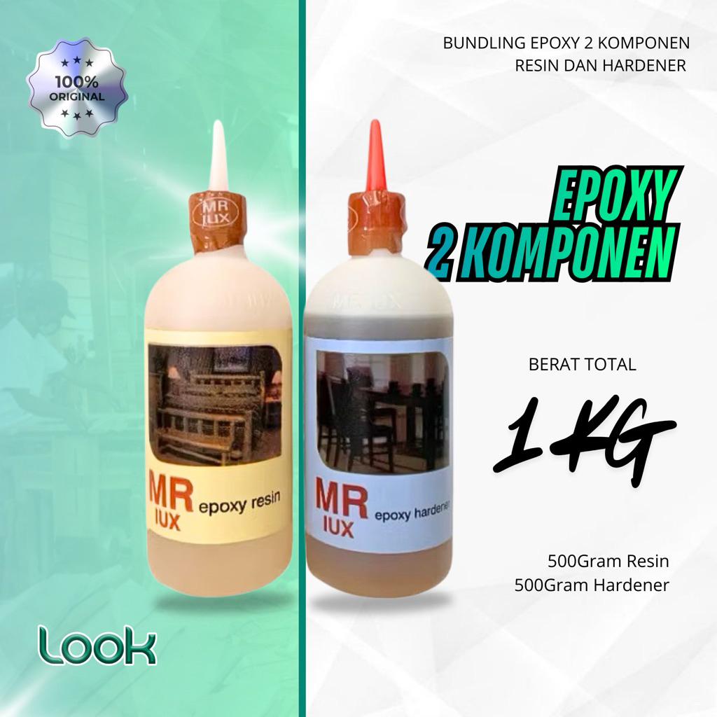 Lem Epoxy Resin Hardened MR LUX | Lem Epoxy Kemasan 500gr Perbotol