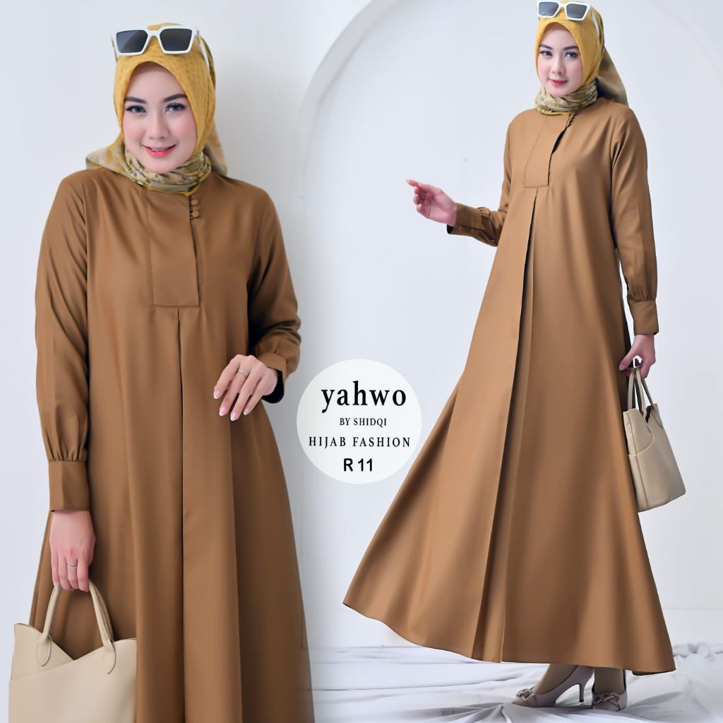 Gamis PNS Khaky Wanita Terbaru Bahan Toyobo Fodu Busuy Friendly Seragam Dinas PNS/PDH/ASN/Pemda/Guru