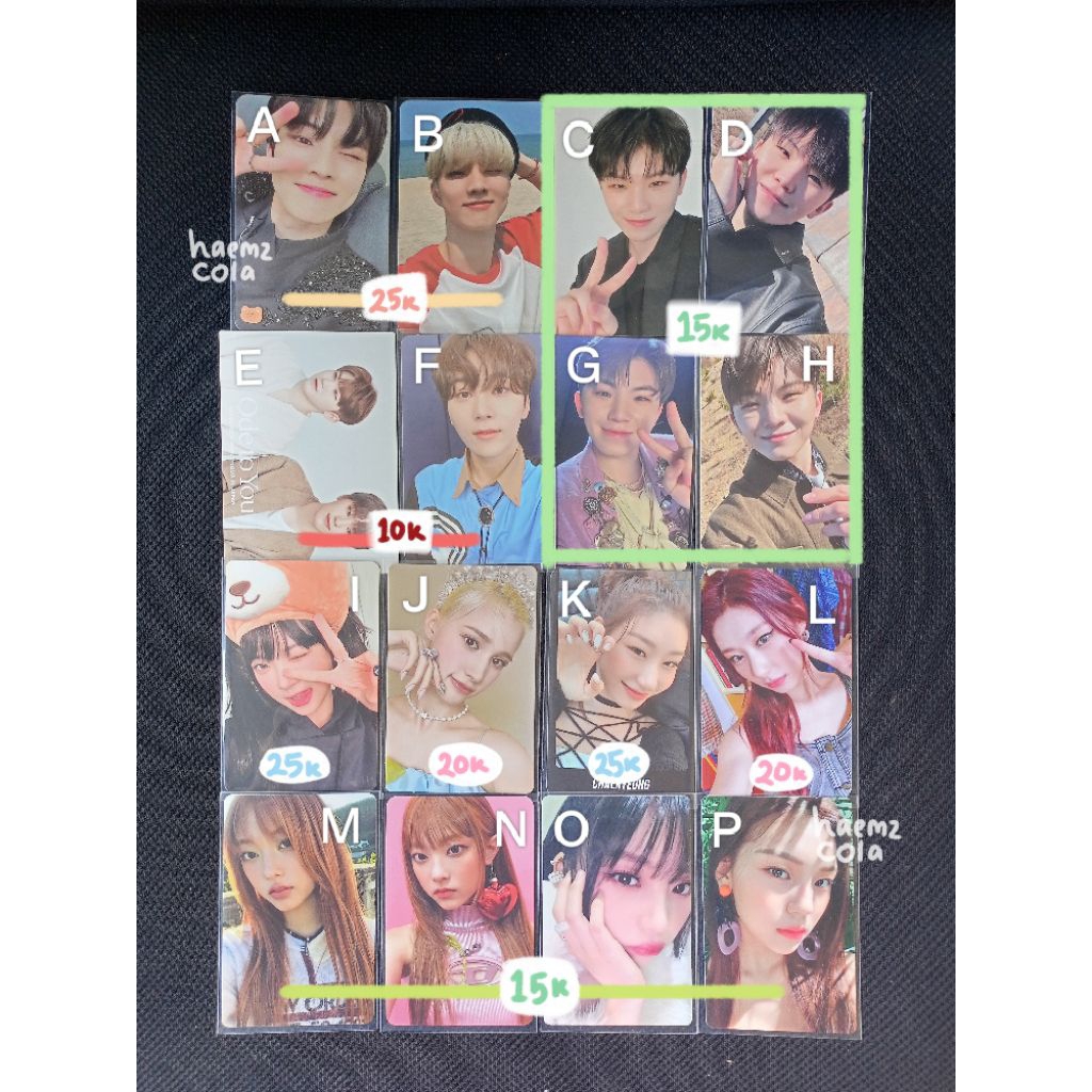 Photocard PC Umji, Haerin, Chaeryeong, Eunchae, Bahiyyih, Woozi, Seungkwan, Changmin