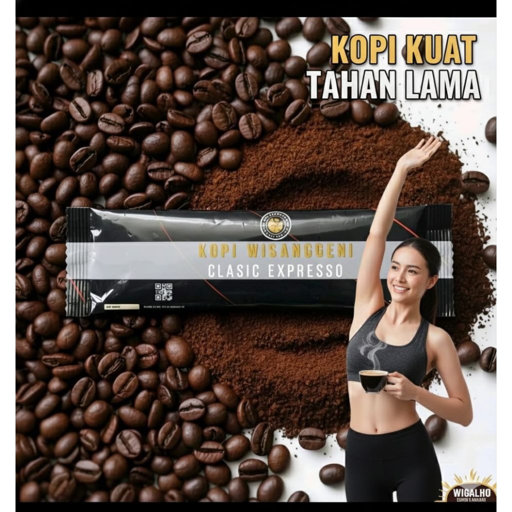 Kopi Kuat Tahan Lama Kopi Bubuk Wisanggeni Kopi BPOM Bahan Herbal Penambah Stamina