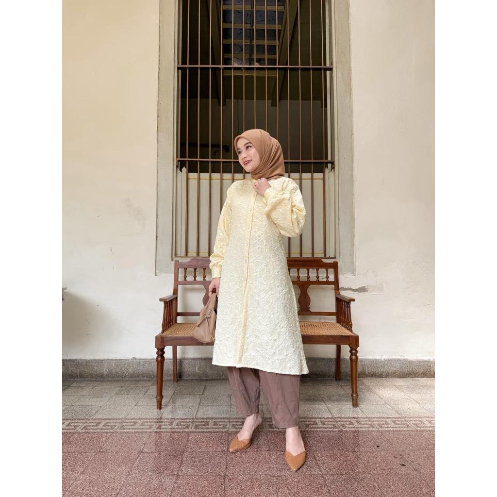 EMBOSS TUNIC BLOSSOM BY LOCANA / COUPLE SET KEBAYA BRUKAT / SARIMBIT COUPLE TILE