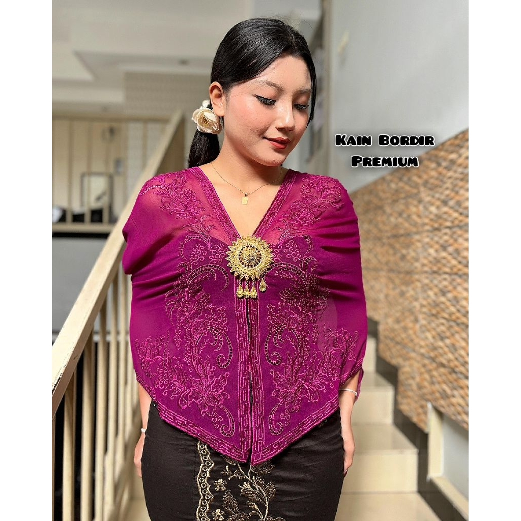 [BAHAN] Kain Kebaya BORDIR Bali 02/ kebaya bali / kebaya murah / kebaya modern