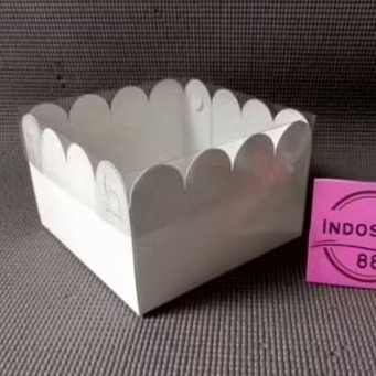 BOX MIKA PUTIH - BOX KUE - KOTAK KARDUS 16x16x10 (isi:10set)