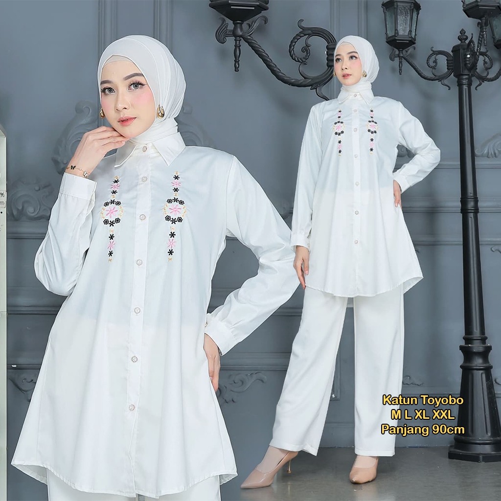 TUNIK BORDIR KANAYA KATUN TOYOBO MUSLIMAH MODERN 2026