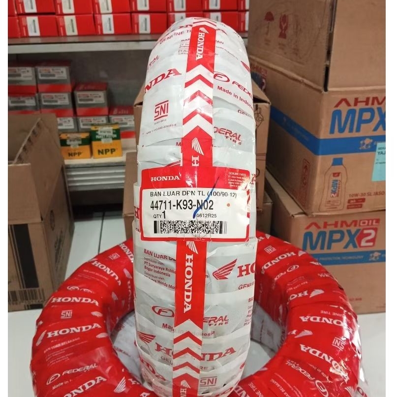 Ban Tubles Federal Honda TUBLES 100/90 ring 12 Ban Depan Scoopy, Genio, Freego Original AHM