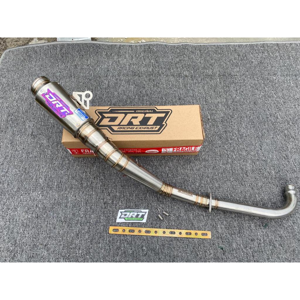 Knalpot DRT Racing Dragbike Leher Kolong tengah / Sleep Engine Bebek 130cc-200cc Type gp05 inlet 50m