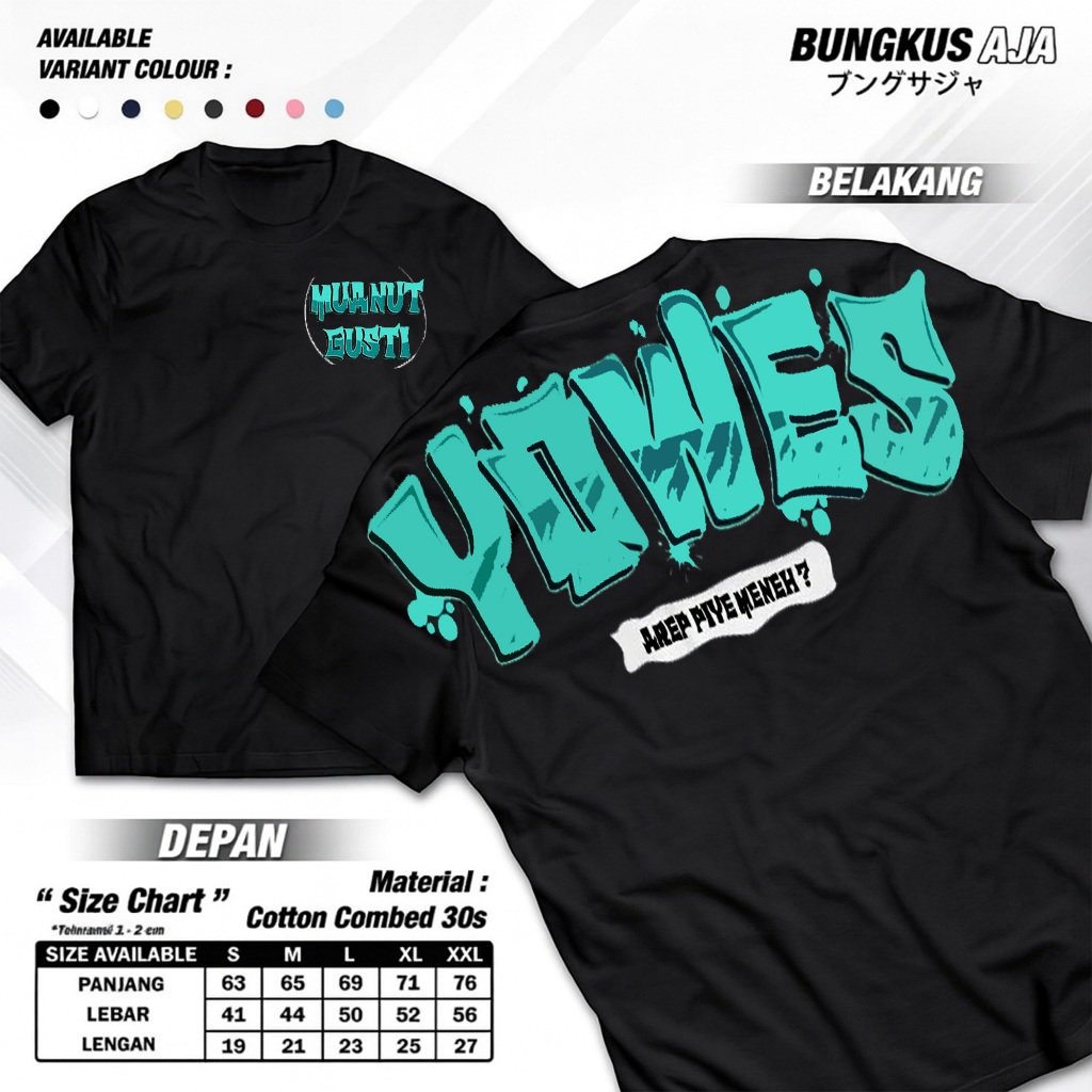 Kaos Kata Kata "Manut Gusti Yowes Arep Piye Meneh" / Baju Kaos Kata-Kata Keren Nyindir Viral / T-Shi