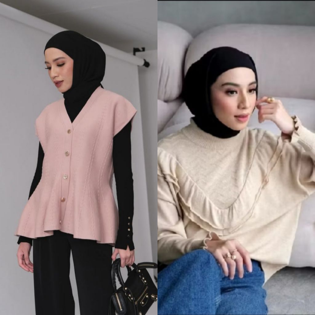 Ruffle Sweater Gonegani [Cream] Cheer Vest Gonegani [Tea Rose] Boxy swester Cheer Cardi Esmee Sweate