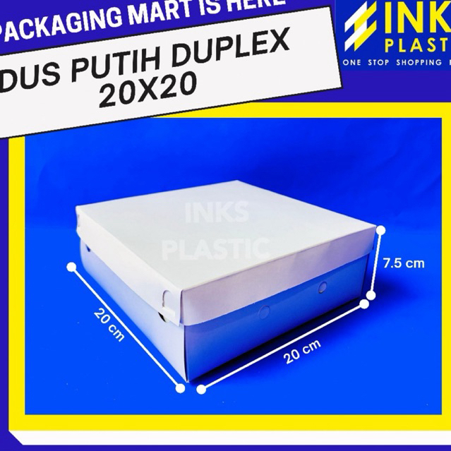 DUS PUTIH TEBAL 20x20 BOX NASI KOTAK DUPLEX