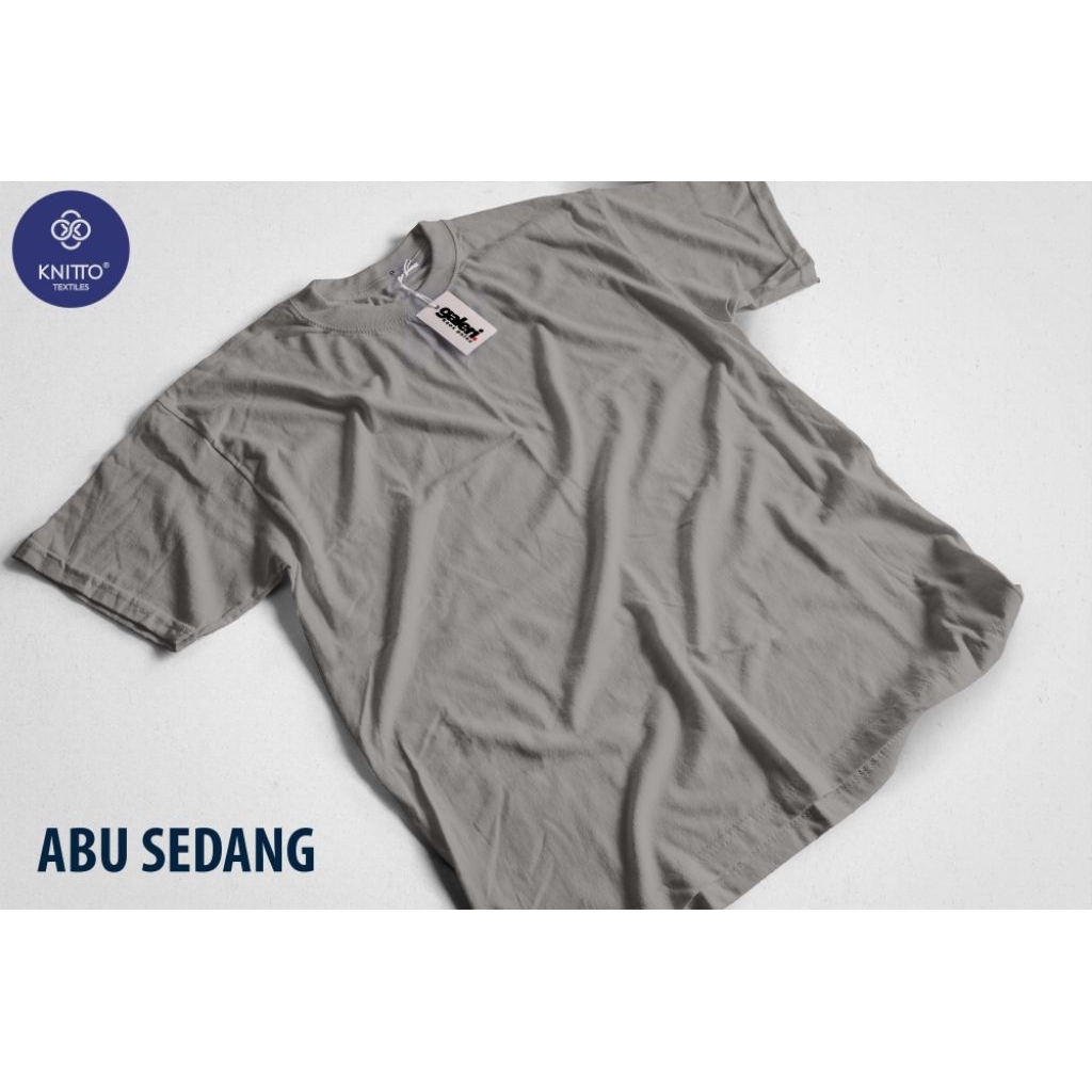KAOS POLOS KATUN WARNA ABU SEDANG COTTON COMBED  30S