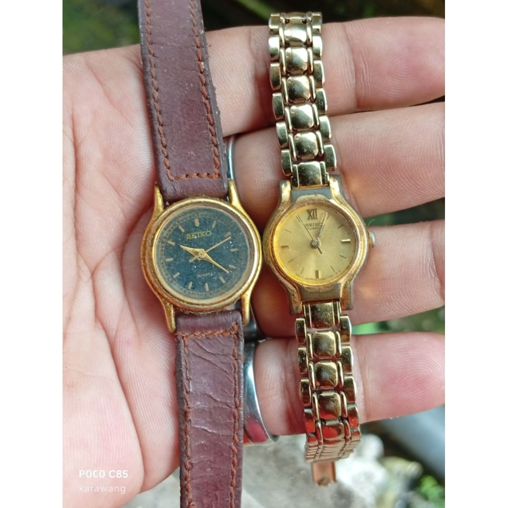 MURAHHH 2PCS JAM TANGAN SEIKO QUARTZ BAHAN/MATI